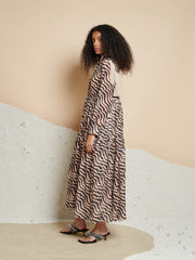 <b> Ghospell </b> Cecilia Printed Midi Dress