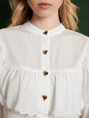 Hazel Scallop Blouse Pearl White / Z