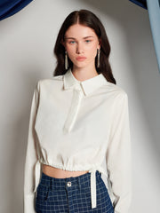 <b> Ghospell </b> Natalia Cropped Shirt