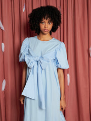 Flutter Bow Midi Dess Cornflower Blue / Z