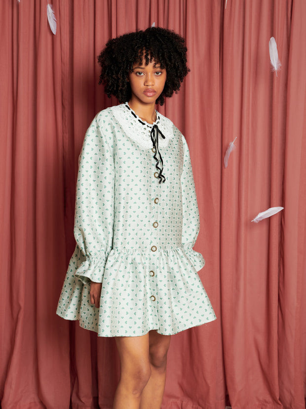 Kew Oversized Mini Dress Sage Green / Z