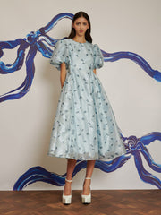 <b>DREAM</b> Cloud Flowers Jacquard Midi Dress