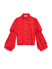 <b>DREAM</b> Court Rose Jacquard Blouse