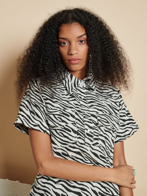 <b>Ghospell</b> Zia Zebra Mini Dress