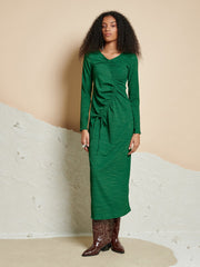 <b> Ghospell </b> Isra Drawstring Midi Dress